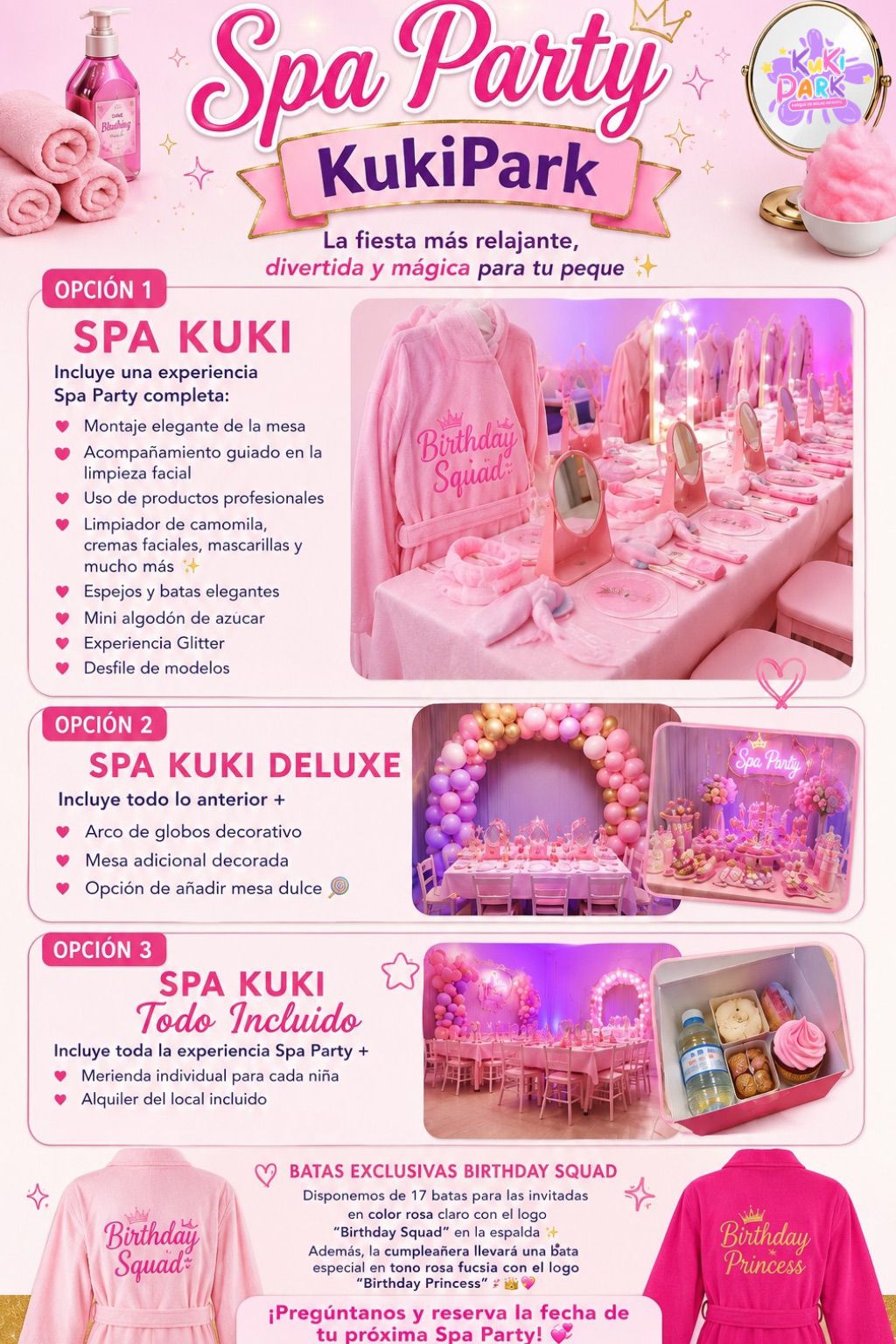 Spa Party para niñas en KukiPark Elche — cumpleaños original con mascarillas, pintado de uñas y skin care
